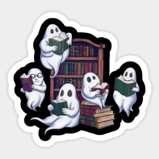 Ghosts Reading Books Sticker